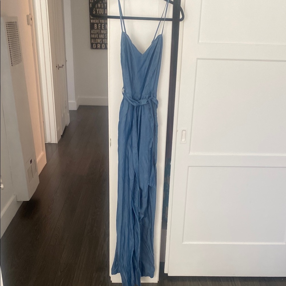 Women's light weight Jean Lulus jumpsuit. 58” total length